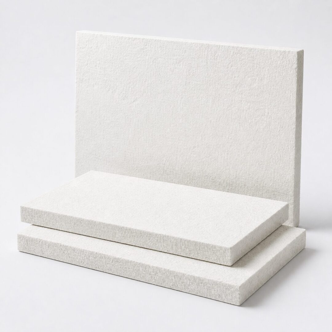 Tres tablas rígidas blancas de fibra cerámica para 1260 °C